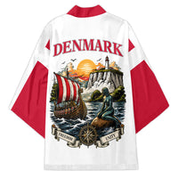 Denmark Kongeriget Heritage Kimono Vintage Viking Ship And Nyhavn Scenic Illustration