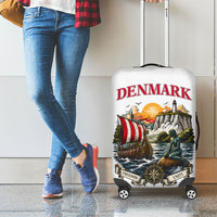 Denmark Kongeriget Heritage Luggage Cover Vintage Viking Ship And Nyhavn Scenic Illustration