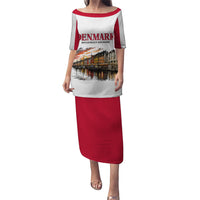 Denmark Kongeriget Heritage Puletasi Vintage Viking Ship And Nyhavn Scenic Illustration