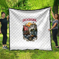 Denmark Kongeriget Heritage Quilt Vintage Viking Ship And Nyhavn Scenic Illustration