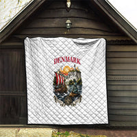 Denmark Kongeriget Heritage Quilt Vintage Viking Ship And Nyhavn Scenic Illustration