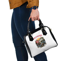 Denmark Kongeriget Heritage Shoulder Handbag Vintage Viking Ship And Nyhavn Scenic Illustration