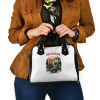 Denmark Kongeriget Heritage Shoulder Handbag Vintage Viking Ship And Nyhavn Scenic Illustration