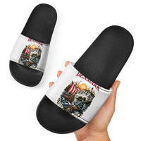 Denmark Kongeriget Heritage Slide Sandals Vintage Viking Ship And Nyhavn Scenic Illustration