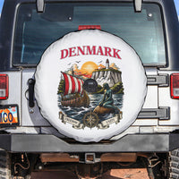 Denmark Kongeriget Heritage Spare Tire Cover Vintage Viking Ship And Nyhavn Scenic Illustration