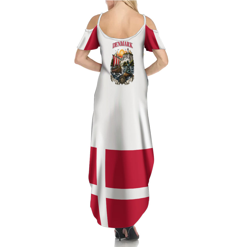 Denmark Kongeriget Heritage Summer Maxi Dress Vintage Viking Ship And Nyhavn Scenic Illustration