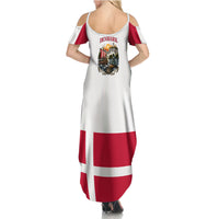 Denmark Kongeriget Heritage Summer Maxi Dress Vintage Viking Ship And Nyhavn Scenic Illustration