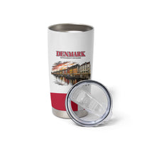 Denmark Kongeriget Heritage Tumbler Cup Vintage Viking Ship And Nyhavn Scenic Illustration