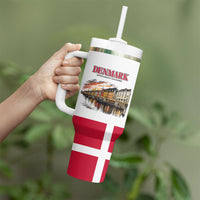 Denmark Kongeriget Heritage Tumbler With Handle Vintage Viking Ship And Nyhavn Scenic Illustration