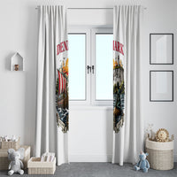 Denmark Kongeriget Heritage Window Curtain Vintage Viking Ship And Nyhavn Scenic Illustration