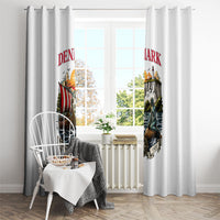 Denmark Kongeriget Heritage Window Curtain Vintage Viking Ship And Nyhavn Scenic Illustration