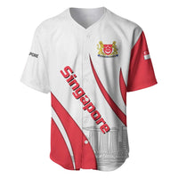 Singapore National Crest Baseball Jersey with City Skyline and Lion Design