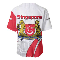 Singapore National Crest Baseball Jersey with City Skyline and Lion Design
