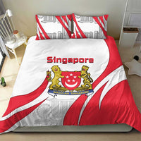 Singapore National Crest Bedding Set with City Skyline and Lion Design