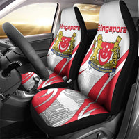 Singapore National Crest Car Seat Cover with City Skyline and Lion Design