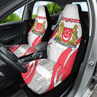 Singapore National Crest Car Seat Cover with City Skyline and Lion Design