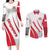 Singapore National Crest Couples Matching Long Sleeve Bodycon Dress and Long Sleeve Button Shirt with City Skyline and Lion Design