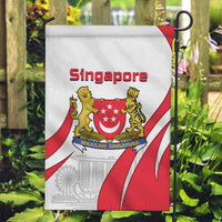Singapore National Crest Garden Flag with City Skyline and Lion Design