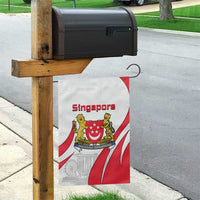 Singapore National Crest Garden Flag with City Skyline and Lion Design
