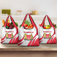 Singapore National Crest Grocery Bag with City Skyline and Lion Design