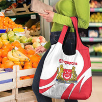 Singapore National Crest Grocery Bag with City Skyline and Lion Design