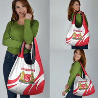 Singapore National Crest Grocery Bag with City Skyline and Lion Design