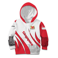 Singapore National Crest Kid Hoodie with City Skyline and Lion Design