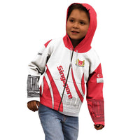 Singapore National Crest Kid Hoodie with City Skyline and Lion Design