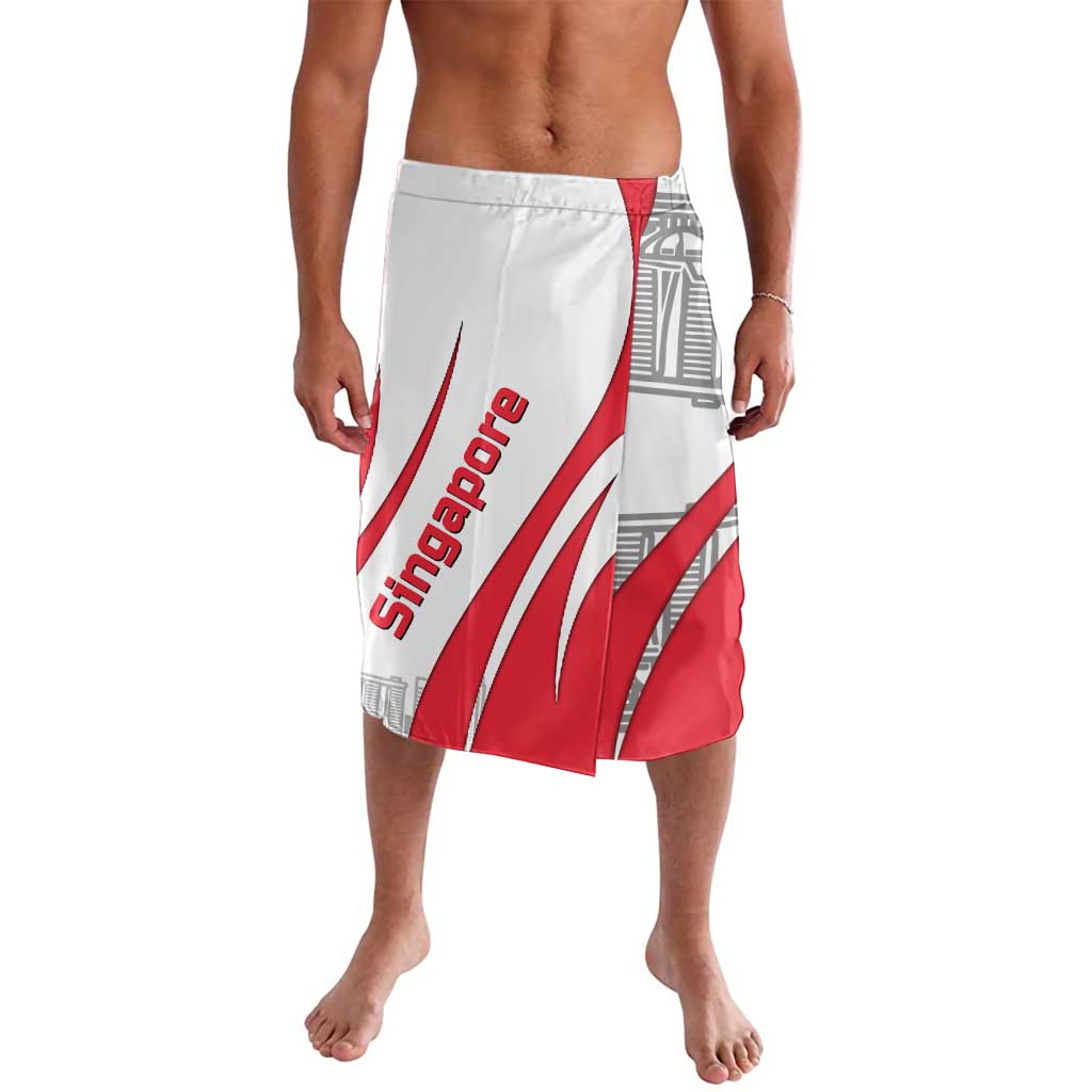 Singapore National Crest Lavalava with City Skyline and Lion Design