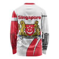 Singapore National Crest Long Sleeve Shirt with City Skyline and Lion Design