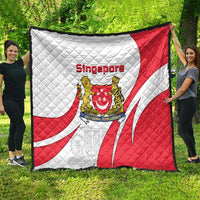 Singapore National Crest Quilt with City Skyline and Lion Design