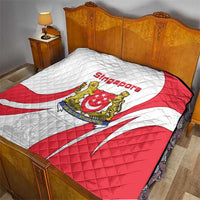 Singapore National Crest Quilt with City Skyline and Lion Design