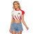 Singapore National Crest Raglan Cropped T Shirt with City Skyline and Lion Design