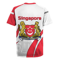 Singapore National Crest Rugby Jersey with City Skyline and Lion Design