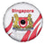 Singapore National Crest Spare Tire Cover with City Skyline and Lion Design