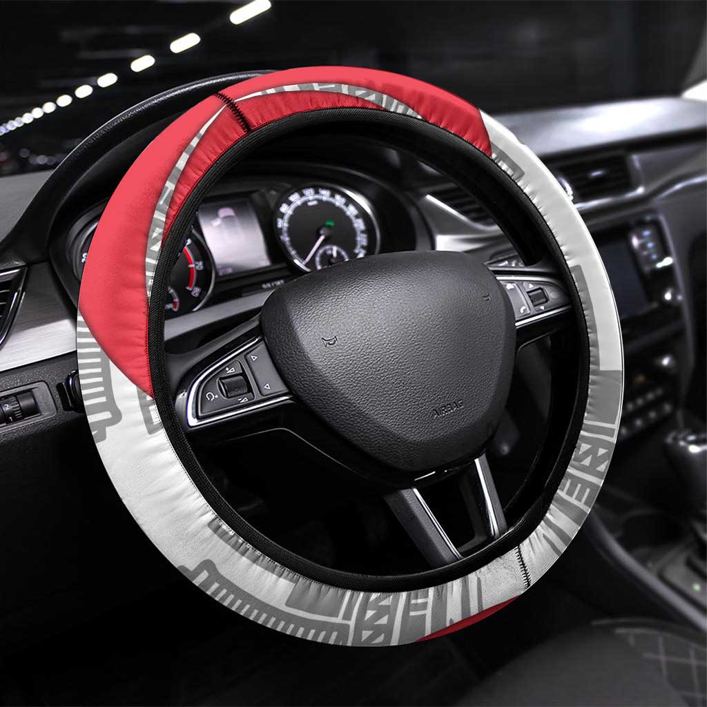 Singapore National Crest Steering Wheel Cover with City Skyline and Lion Design
