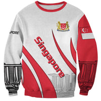 Singapore National Crest Sweatshirt with City Skyline and Lion Design