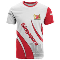 Singapore National Crest T Shirt with City Skyline and Lion Design