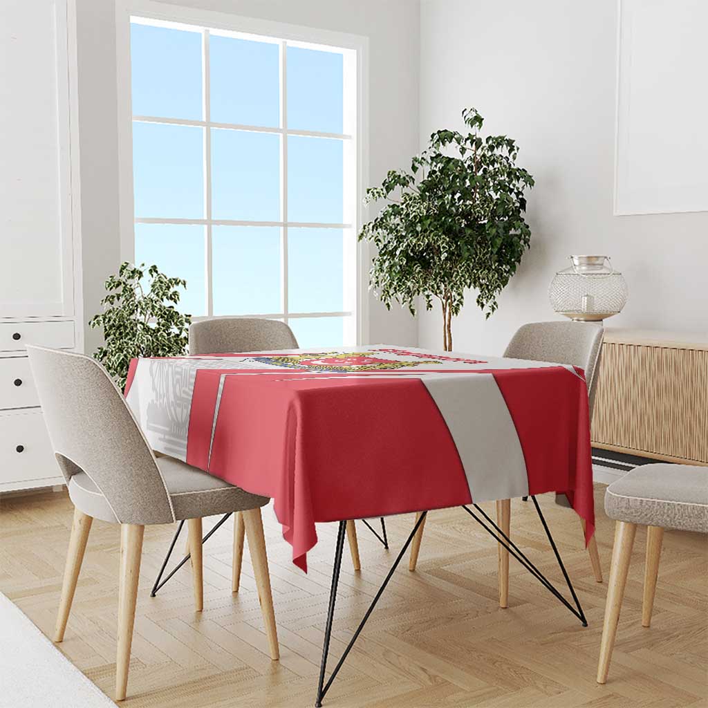 Singapore National Crest Tablecloth with City Skyline and Lion Design