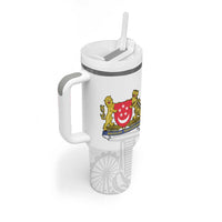 Singapore National Crest Tumbler With Handle with City Skyline and Lion Design