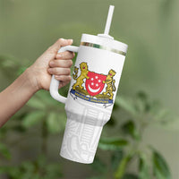 Singapore National Crest Tumbler With Handle with City Skyline and Lion Design