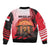 Singapore Lion Bomber Jacket with Sunset Marina Bay Design and National Flag