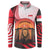 Singapore Lion Button Sweatshirt with Sunset Marina Bay Design and National Flag