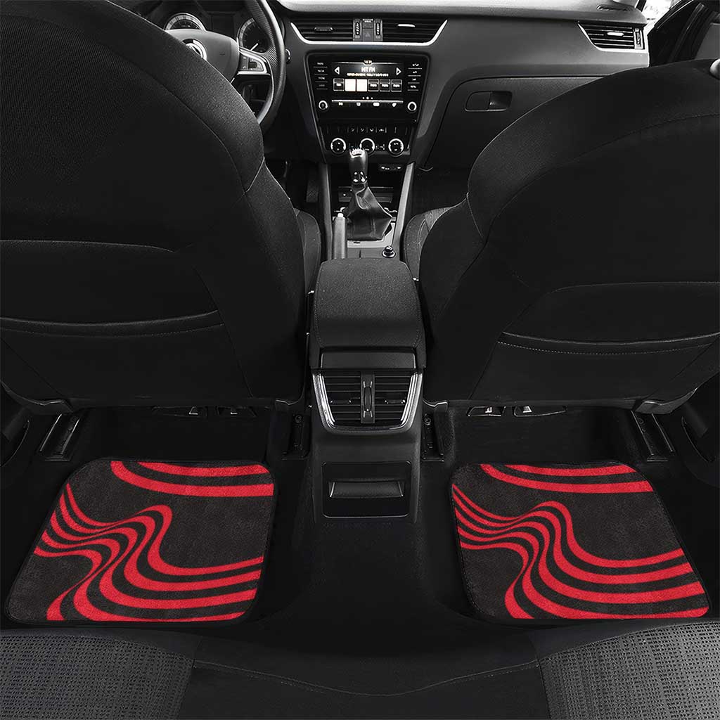 Singapore Lion Car Mats with Sunset Marina Bay Design and National Flag