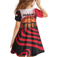 Singapore Lion Family Matching Off The Shoulder Long Sleeve Dress and Hawaiian Shirt with Sunset Marina Bay Design and National Flag