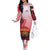 Singapore Lion Family Matching Off The Shoulder Long Sleeve Dress and Hawaiian Shirt with Sunset Marina Bay Design and National Flag