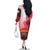 Singapore Lion Family Matching Off The Shoulder Long Sleeve Dress and Hawaiian Shirt with Sunset Marina Bay Design and National Flag