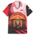 Singapore Lion Family Matching Off Shoulder Short Dress and Hawaiian Shirt with Sunset Marina Bay Design and National Flag