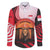 Singapore Lion Family Matching Off Shoulder Short Dress and Hawaiian Shirt with Sunset Marina Bay Design and National Flag