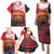 Singapore Lion Family Matching Puletasi and Hawaiian Shirt with Sunset Marina Bay Design and National Flag